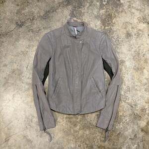 Free People Cool & Clean Moto Vegan Leather Jacket in Dusty Gray